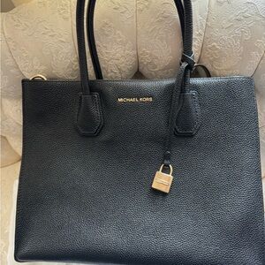 Michael Kors Black Tote with Gold Accents